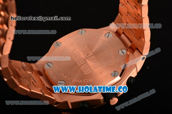 Audemars Piguet Royal Oak Offshore Don Ramon de la Cruz Chrono Swiss Valjoux 7750 Automatic Full Rose Gold Case with Coffee Dial and Arabic Numeral Markers (J12) - Click Image to Close